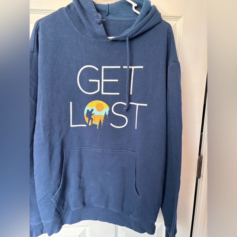 Navy Blue 'Get Lost' Men's Hoodie